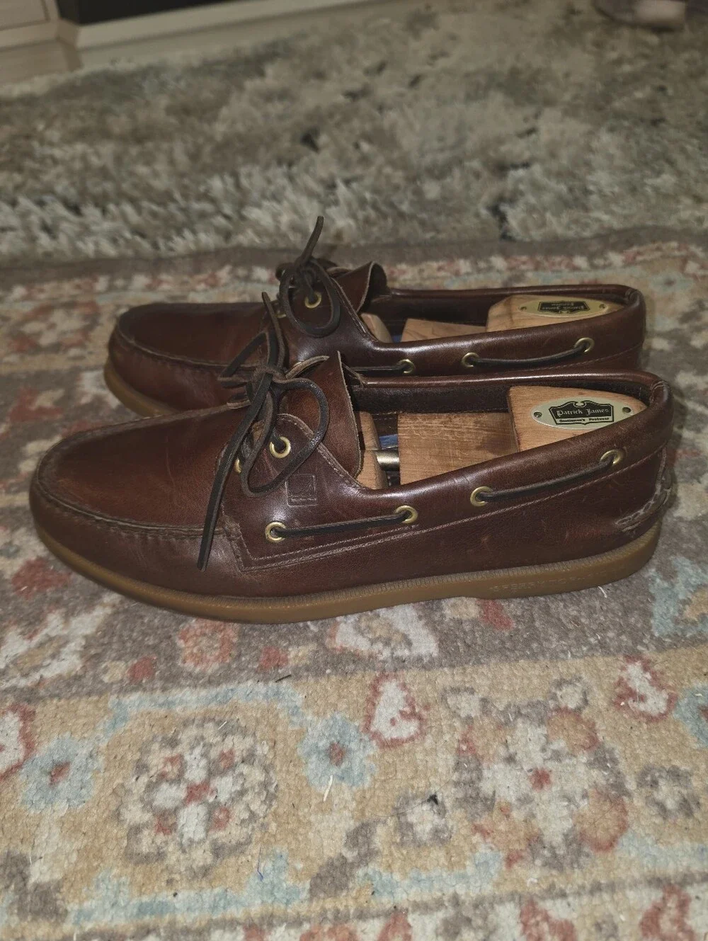 SPERRY TOPSIDER Boat Deck Shoes Brown Size 10W (wide) NICE! Pre-owned